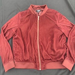Maroon Velvet Bomber jacket